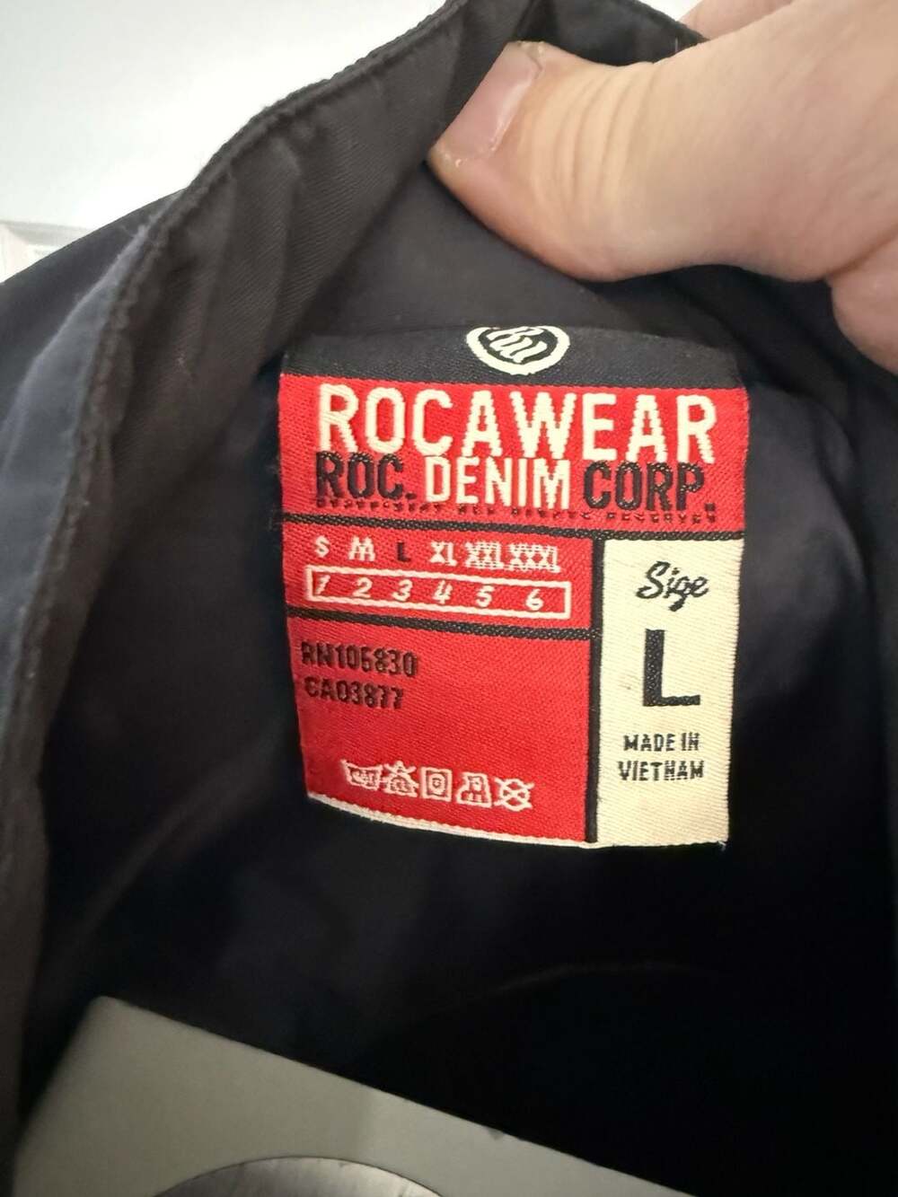 Vintage Rocawear Roc Denim Corp Black Quilted Full-Zip Jacket Size L - Picture 4 of 8